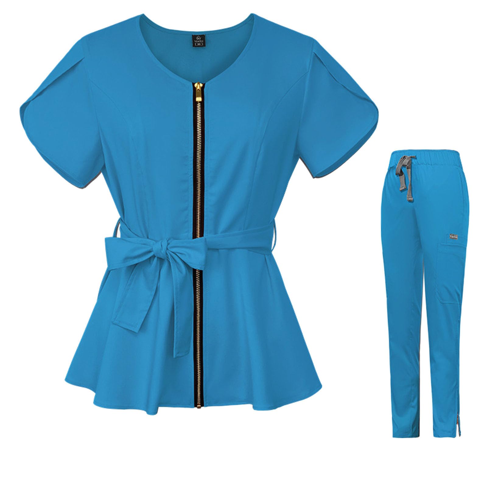 Conjunto de uniforme de enfermera, ropa de trabajo, camiseta de trabajo, camisa de trabajo de color sólido, conjunto de uniforme de cuidado de gatos, conjuntos de uniforme médico para mujeres, aseo de