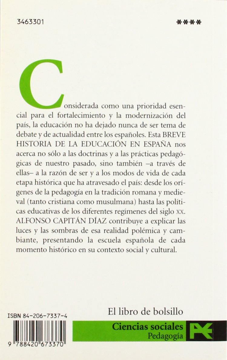 Breve historia de la educación en España (El libro de bolsillo - Ciencias sociales)