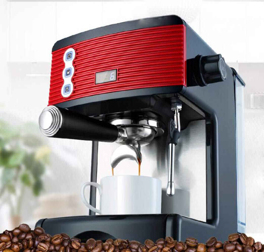 Macchina da Caffe- Doppia Tecnologia di Controllo Della Temperatura Caldaia a Vapore Tipo Vortex Serbatoio dell'acqua di Grande Capacità da 1,7 Litri Vassoio Staccabile 1450W, Nero