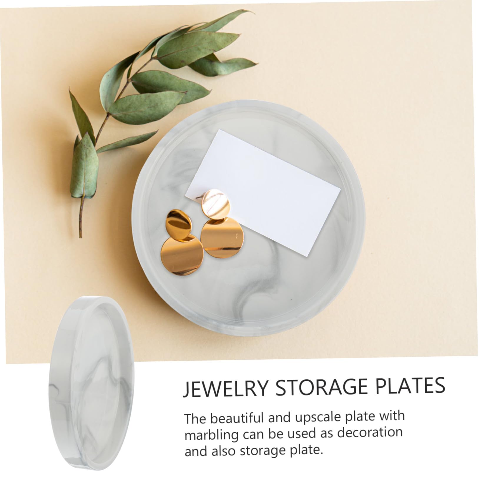 Organizador de Joyas Plato de Estilo Nórdico Cerámica Mármol Halloween