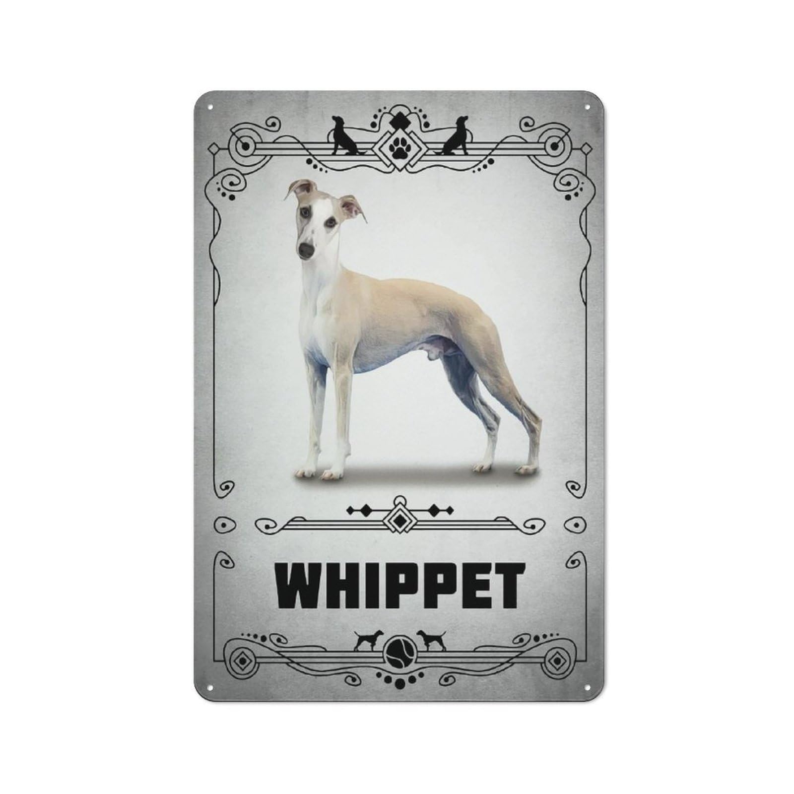 Casual Whippet Shed Metal Sign 30x20cm, Shed Wall Decor for Greenhouse, Garden Room, Cafe Or Entryway