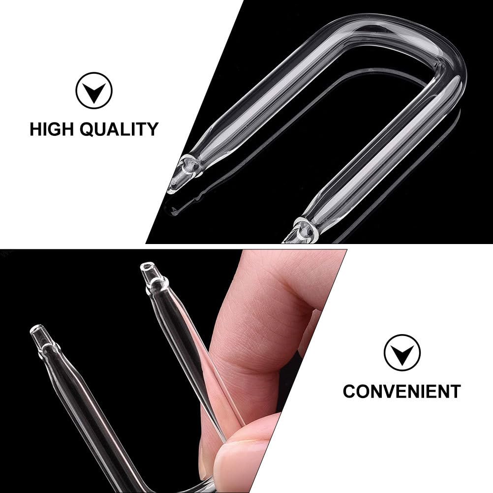 POPETPOP Difusor de CO2 para acuario en forma de U Tubo de vidrio de refinación de CO2 Tubo de dióxido de carbono Conector de manguera para acuario Fish Tank Accesorios de bomba de aire transparente