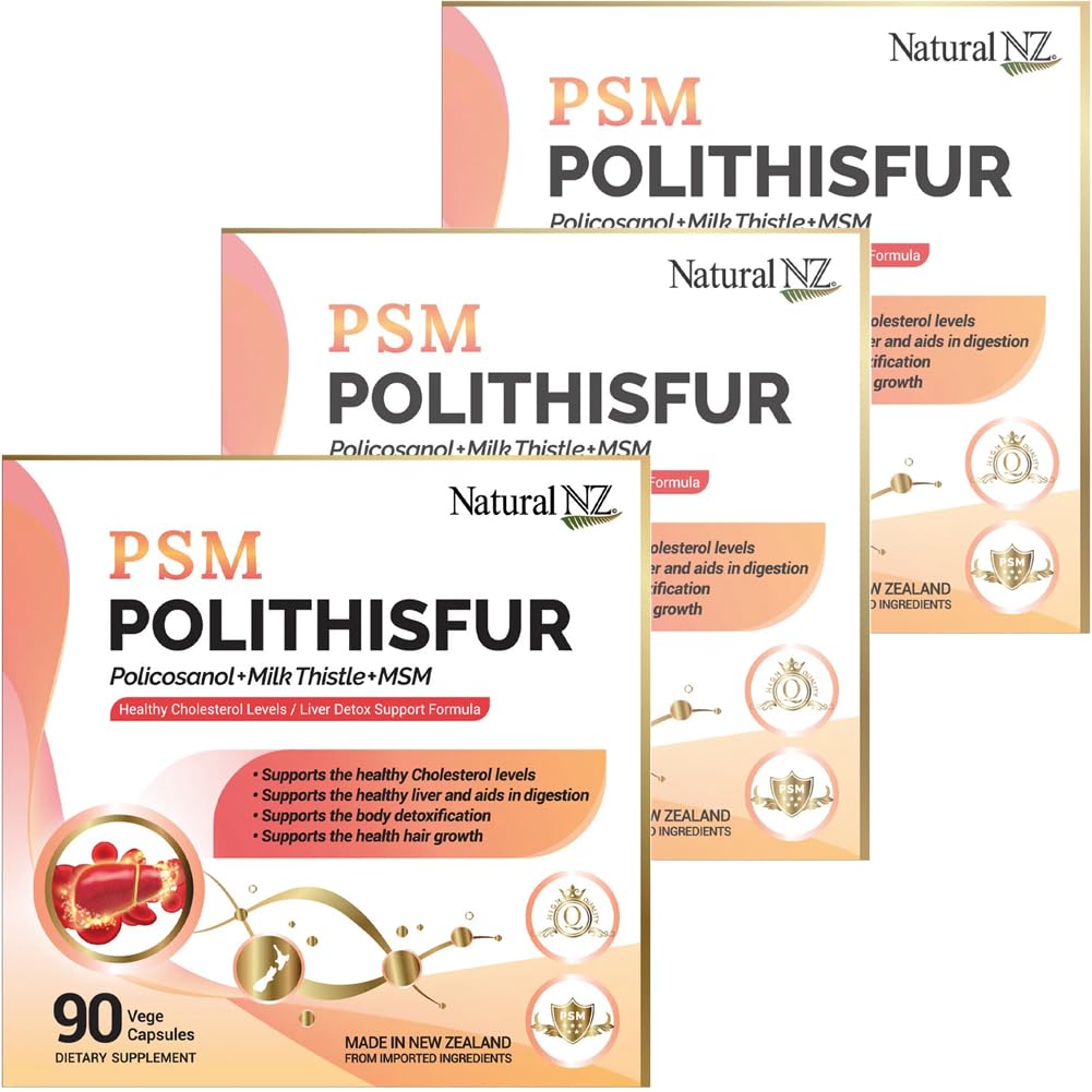 Polithisfur (Policosanol + Milk Thistle + MSM) 90 Vege Capsules (3)