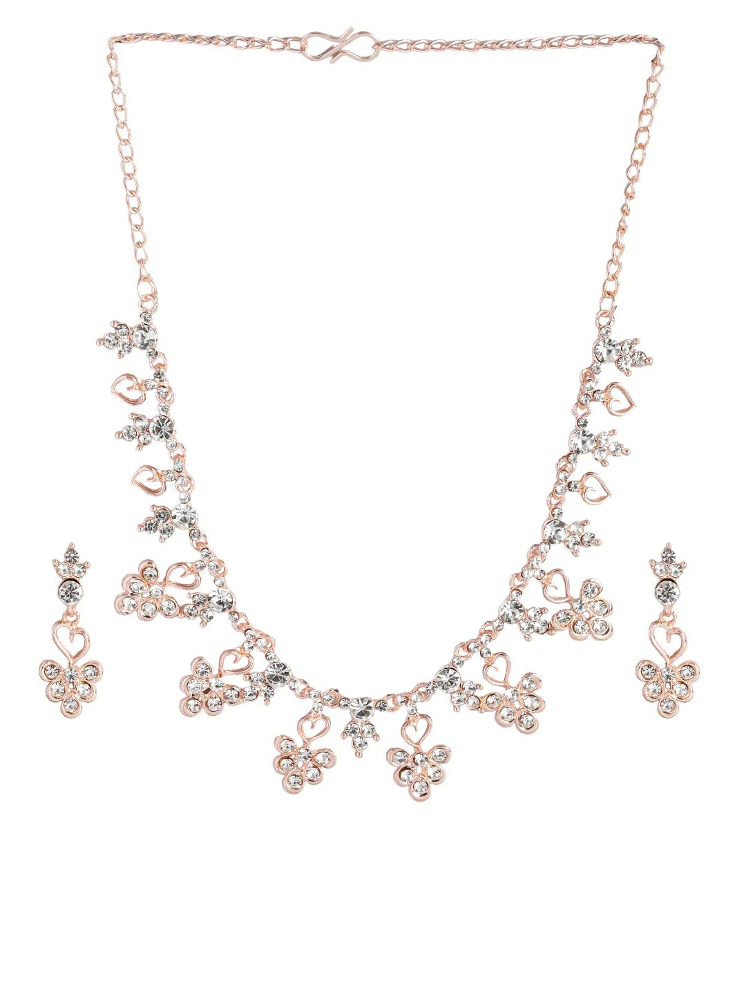 Kord Store Stylish American Diamond Necklace Set For Women (Rose Gold_1) (B0BVHZ52KX) Amazon Price History, Amazon Price Tracker