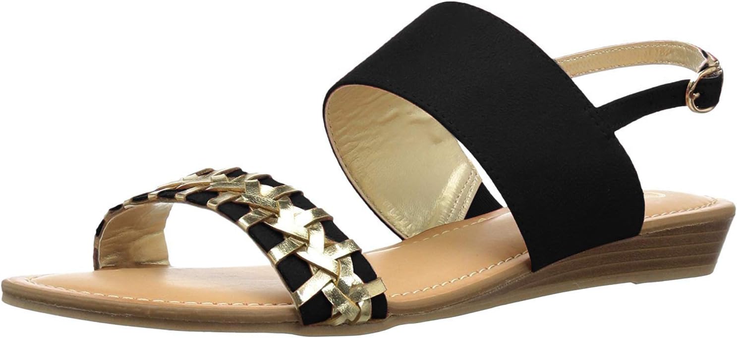 Carlos by Carlos Santana Women's TEX Wedge Sandal, Black, 5 Medium US
