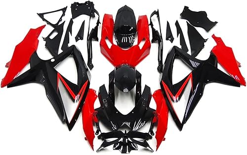 FLPRO Kit de carenado de molde de inyección rojo brillante negro para Suzuki 2008 2009 2010 GSXR 600 GSXR 750 K8 GSXR600 GSXR750 08-10 Kit de cuerpo