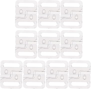 harayaa 10 Sets 14mm Plastic Bikini Clips Hook Snap Clasps, Clear
