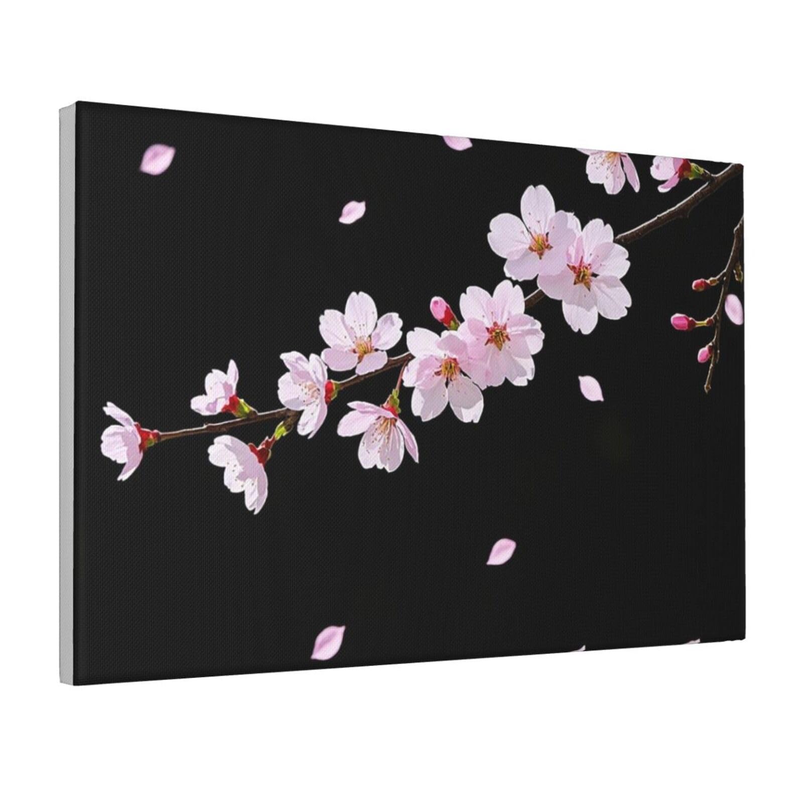 Framed Wall Art for Living Room Art Work, Falling Petals Cherry Blossoms Picture Prints Modern Office Wall Paintings Poster Aesthetic Wall Decorations for Home Decor Ready To Hang 8"x12"