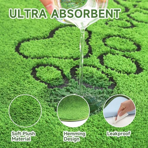 Image of Homimp Washable Pee Pads for Dogs, 4 Pack Super Absorbent Reusable Puppy Pads, Green Long Wool Fake Grass for Potty Training, Upgrade Non-Slip and Leak-Proof,Floor, Couch, Bed, and Crate,Green 30 inchx34 inch
