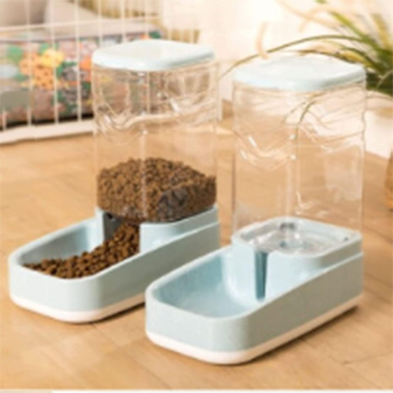 Supplies Cat/Dog High Capacity Feeder And Water Dispenser Set, Unplugged Gravity Pet Feeder,Water Storage Capacity 3.8L, Grain Storage Capacity 3.8L Pet water dispenser (Water dispensers)