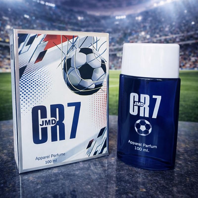 Image of JMD CR7 Apparel Perfume for Men, 100 ml, Football Theme, Blue Bottle