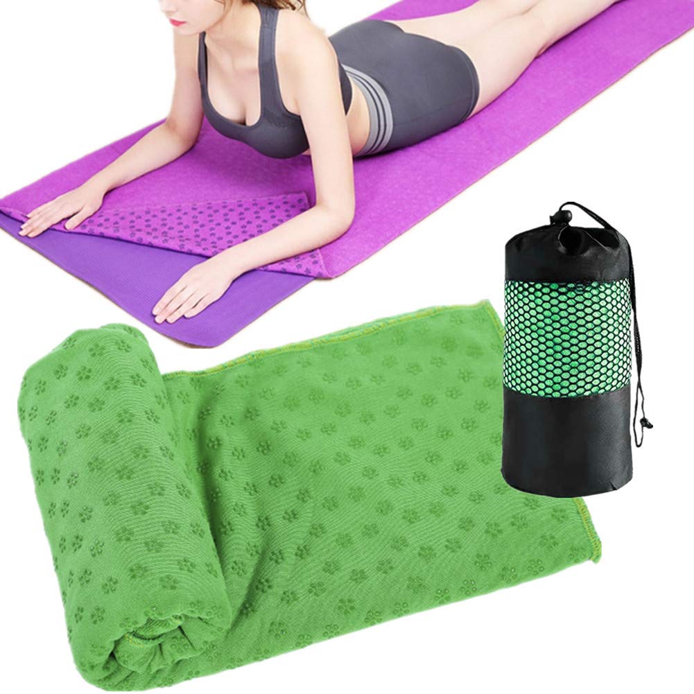 PPING Tappetino Yoga Asciugamani Microfibra Hot Yoga Towel Asciugamano Mat Asciugamano per materassino Asciugamano per tappetino yoga green PPING Tappetino Yoga Asciugamani Microfibra Hot Yoga Towel Asciugamano Mat Asciugamano per materassino Asciugamano per tappetino yoga green