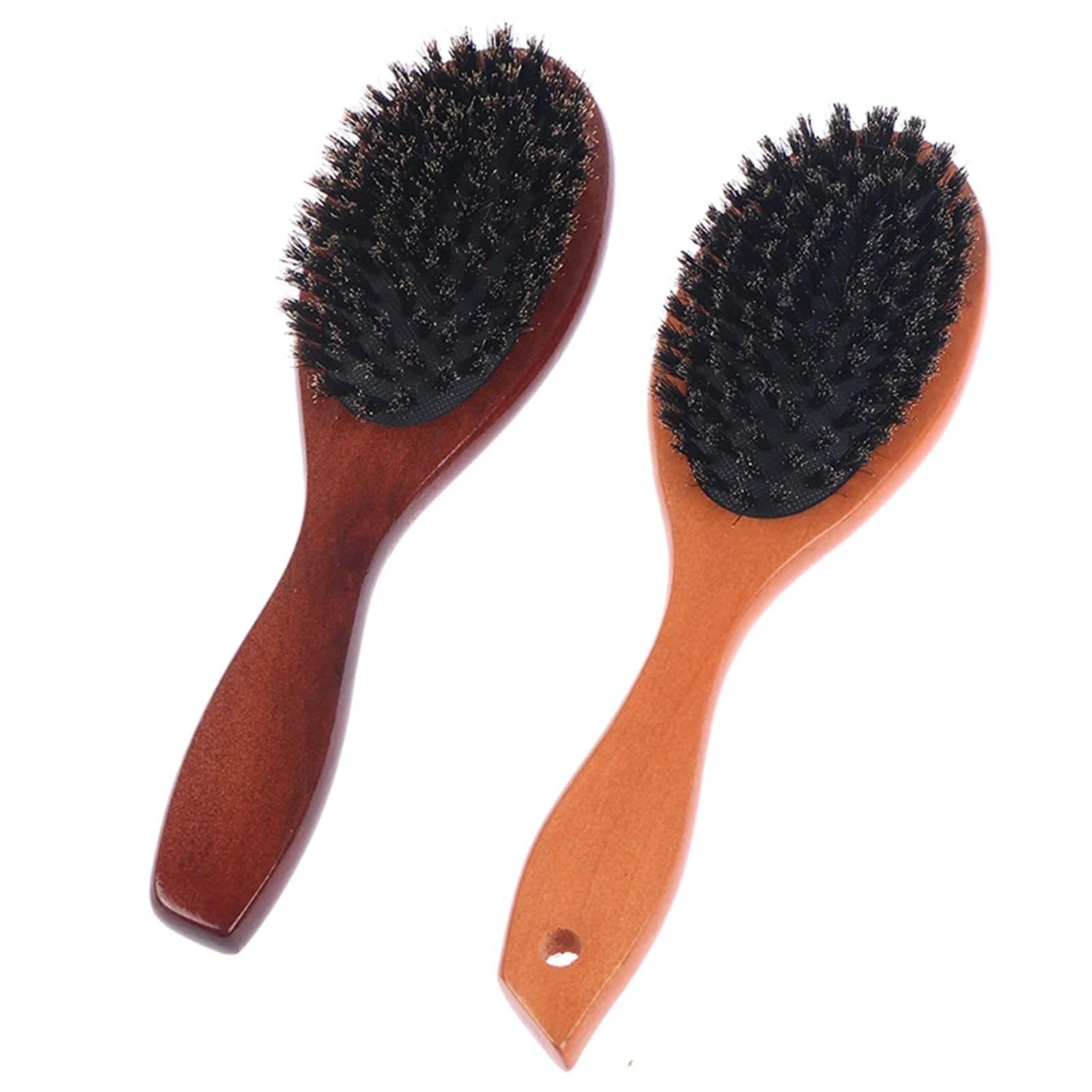 Cepillo de pelo alisador, mango de madera, cerdas de jabalí de imitación, peine for Barba, 1 ud. (Size : Brown)