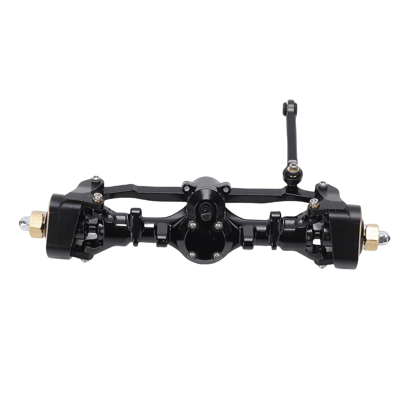Zespół Przedniej Osi RC do Samochodu Axial SCX24 1/24 RC, Aluminiowa Mosiężna oś Portalowa CNC z Wstępnie Zainstalowanym łożyskiem, do Modernizacji Czarnej Osi Przedniej