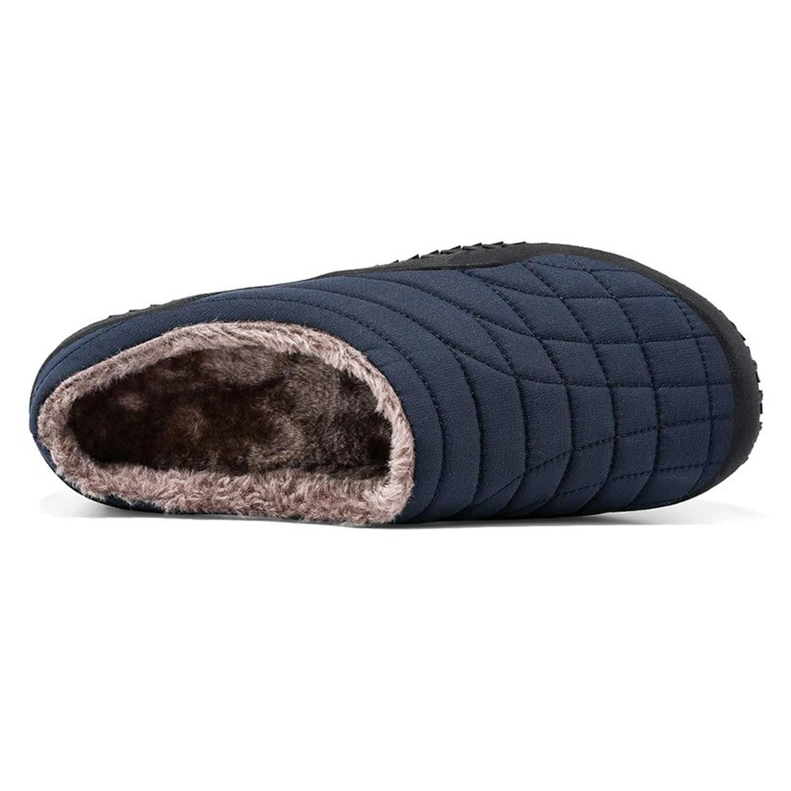 ZONTO Ciabatte Pantofole Da Uomo Calde Invernali Scarpe In Cotone Per Interni Pantofole Da Uomo Antiscivolo Per La Casa Pantofole Lunghe Da Camera Unisex-Blu-41