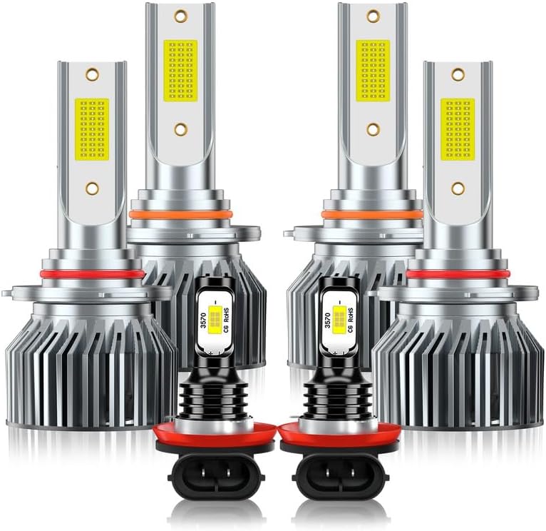 Fit For Honda Accord Sedan 2006-2012 Driving Light Bulbs Combo, 500% Enhanced Visibility With 12000RPM Turbo Fan, Direct Installation, 6-Pack Lighting Bundle