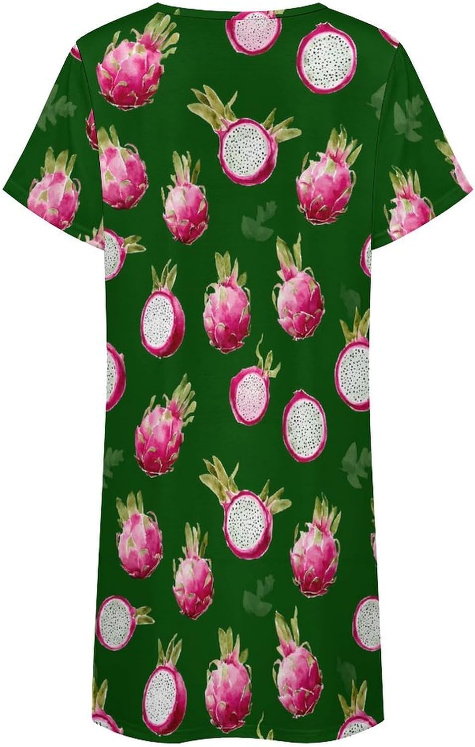 Dragon Fruit Casual Nightgowns for Women Short Sleeve Sleepshirt Soft Crewneck Pullover Nightdresses