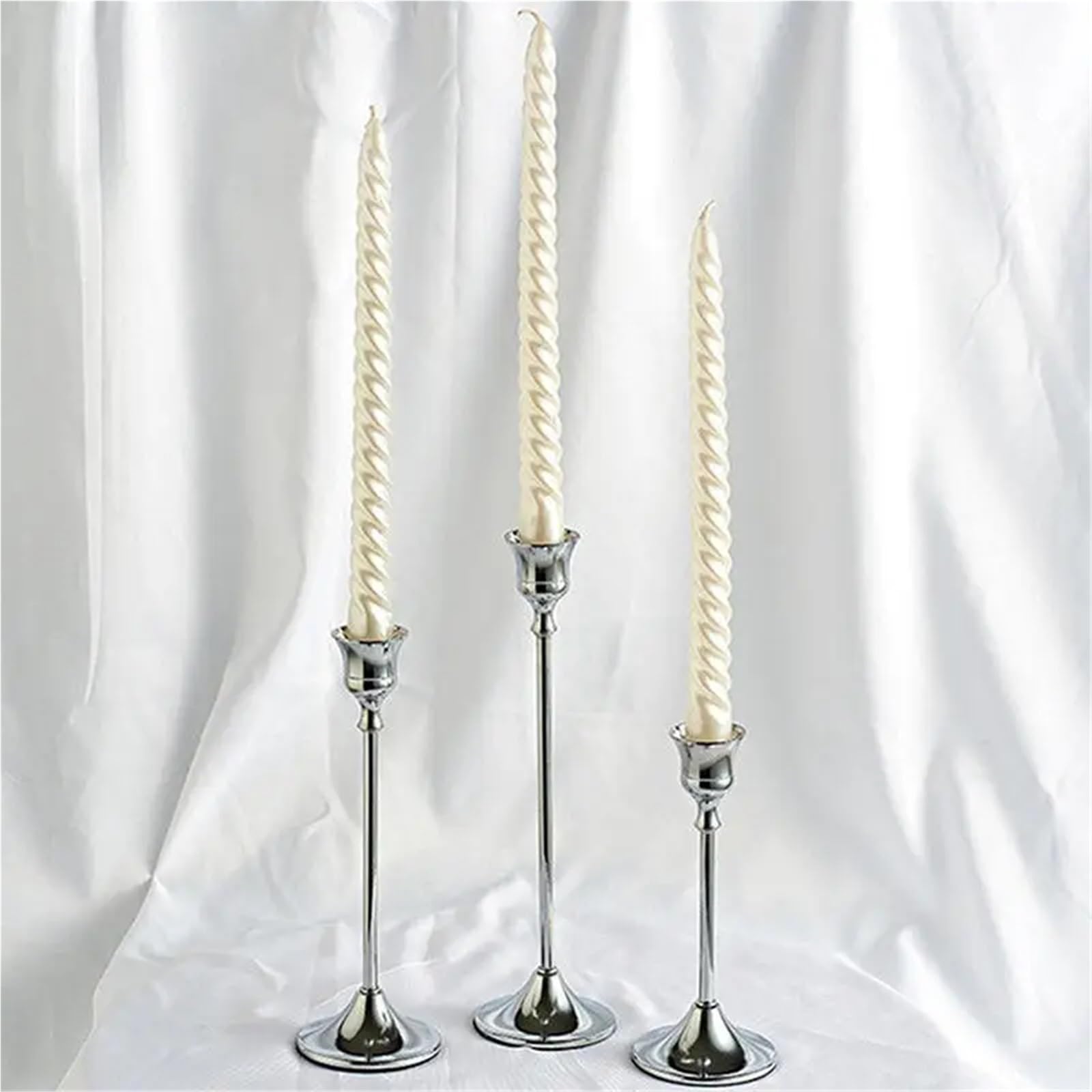 Candle Holder Candelabro de Metal 1/3 Piezas/Juego, Soporte for Velas Mesa Boda, Exquisito candelabro navideño(Black 3PCS)