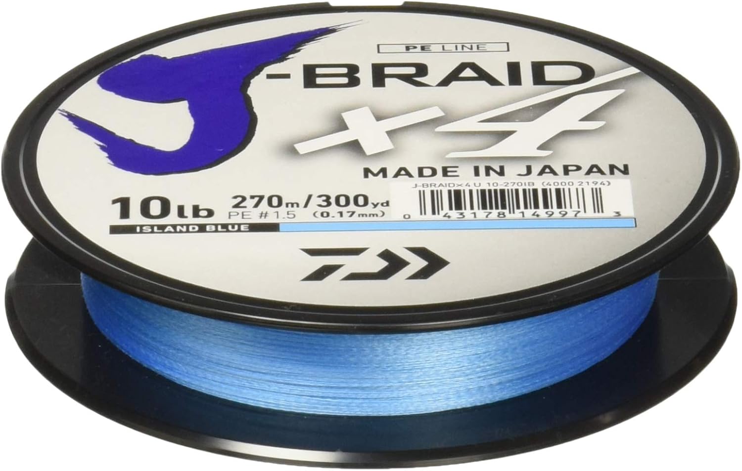 Amazon.co.jp Daiwa JBraid x4 編組ライン 300ヤード 10ポンド 直径7インチ アイランドブルー
