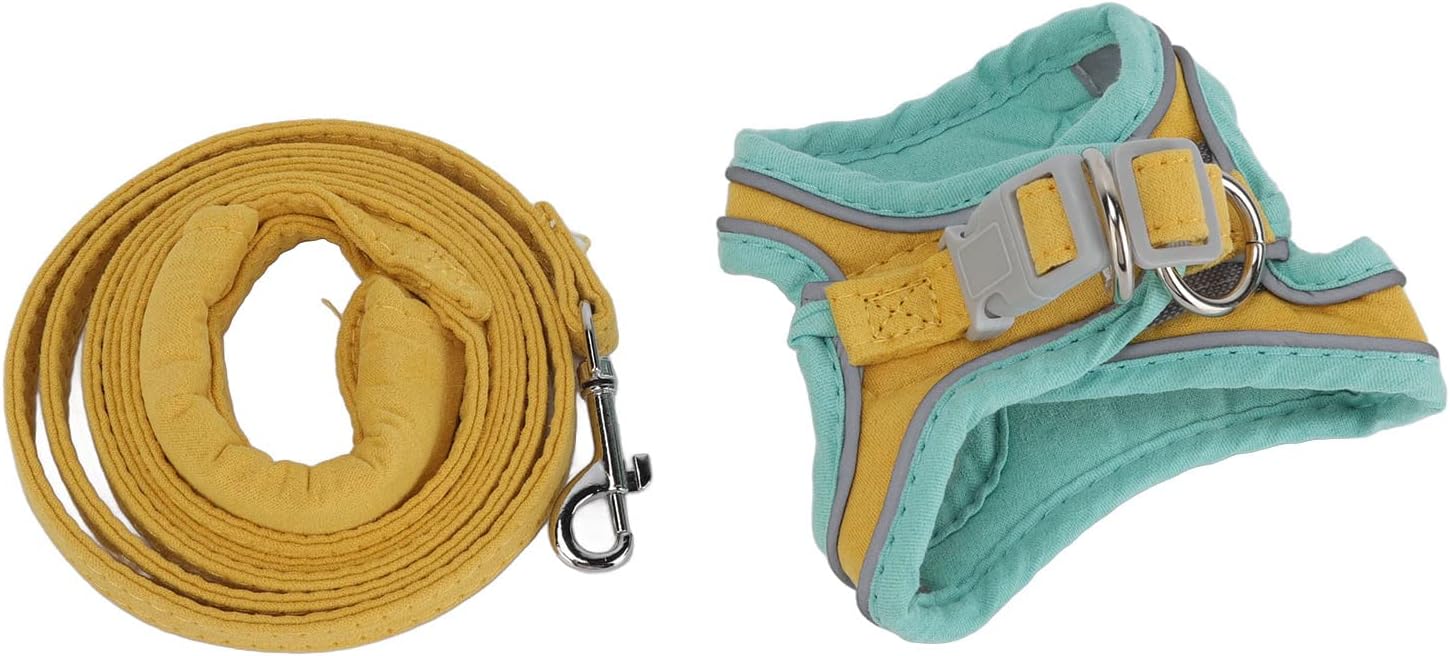 Cat Harness and Leash, Kitten Harness and Leash Set with Lead Kitten Vest Harnesses for Walking Cat Harness Escape Proof for Cats Puppy Small Pet Traveling Hiking (M)
