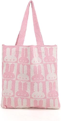 ENBEI Women's aesthetic tote bag Crochet Bag Shoulder HandBag Tote Bag Woven Handbag hobo bag Knitted Tote Bag