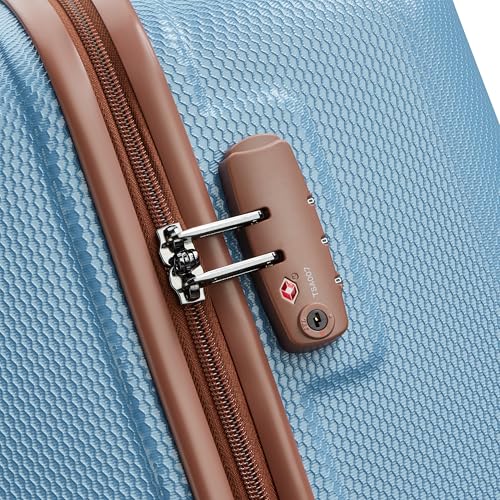 Image of DELSEY PARIS Juliette 75.5 cms Large Check-in ABS /Polycarbonate Hard Sided 8 Wheels Spinner Suitcase /Trolley Bag for Travel with TSA Lock- Blue