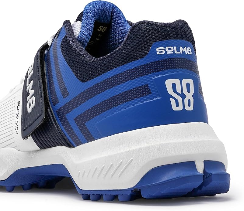 Image of SOLM8 S8 Cricket Shoes with Rubber Spikes - Performance Cleats for Men on Outdoor Turf /Grass, Featuring Wide Toe, Speed-Fit Lacing and New Gel Cushioned Insole