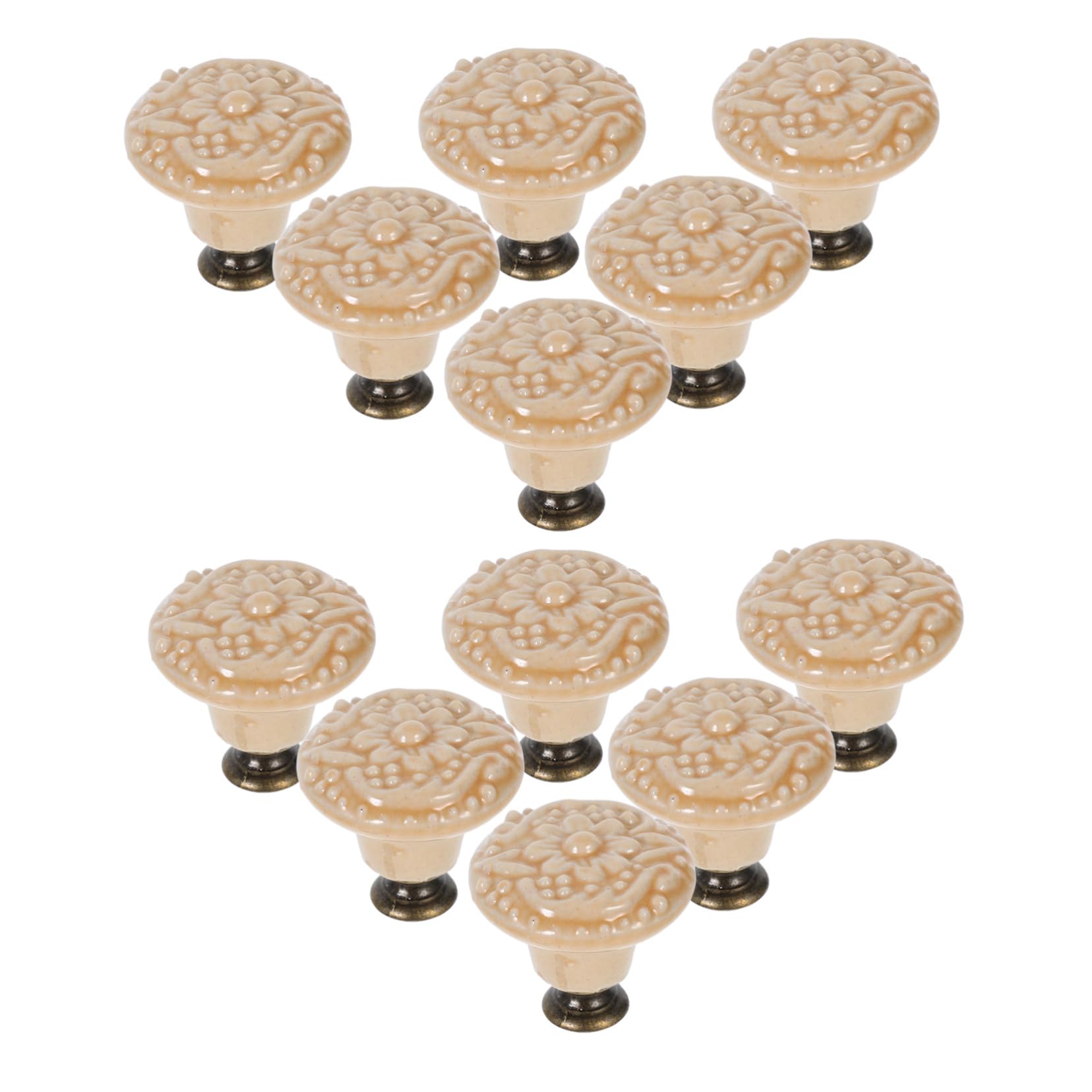Design floral raffiné pour ces boutons de tiroir en céramique d'exception