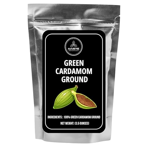 Naturevibe Botanicals Cardamomo verde orgánico molido polvo Elaichi 35 onzas Sin OMG y sin gluten Ayuda a la digestión Especias indias