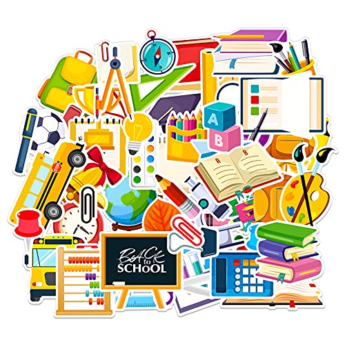FaCraft 60pcs Multicolor Modern Science Stickers for Students & Teachers, Decorative & Educational, Laptops, Back to School Stickers for Scrapbooking, First Day of School Classroom Decorations