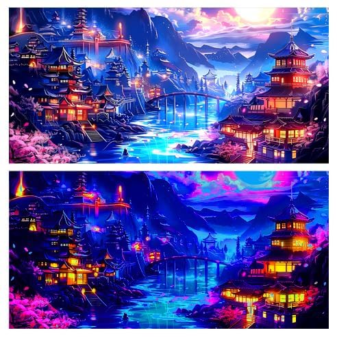 30X12IN Blacklight Japanese Anime Black Light Aquarium Background