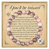 GBTBYS Coworker Leaving Gifts for Women, Compass Bracelet You Will Be Missed Farewell Going Away Goodbye Gifts for Coworker Co Worker Friends Manager Boss Teacher Employee