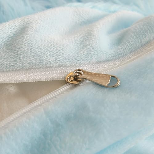 Miniatura 9 de HAIHUA Juego de funda de cobertor azul Tie Dye mullido, suave y esponjoso, de pelo sintético, Tie Dye, juego de cama tamaño Queen de 3 piezas (1