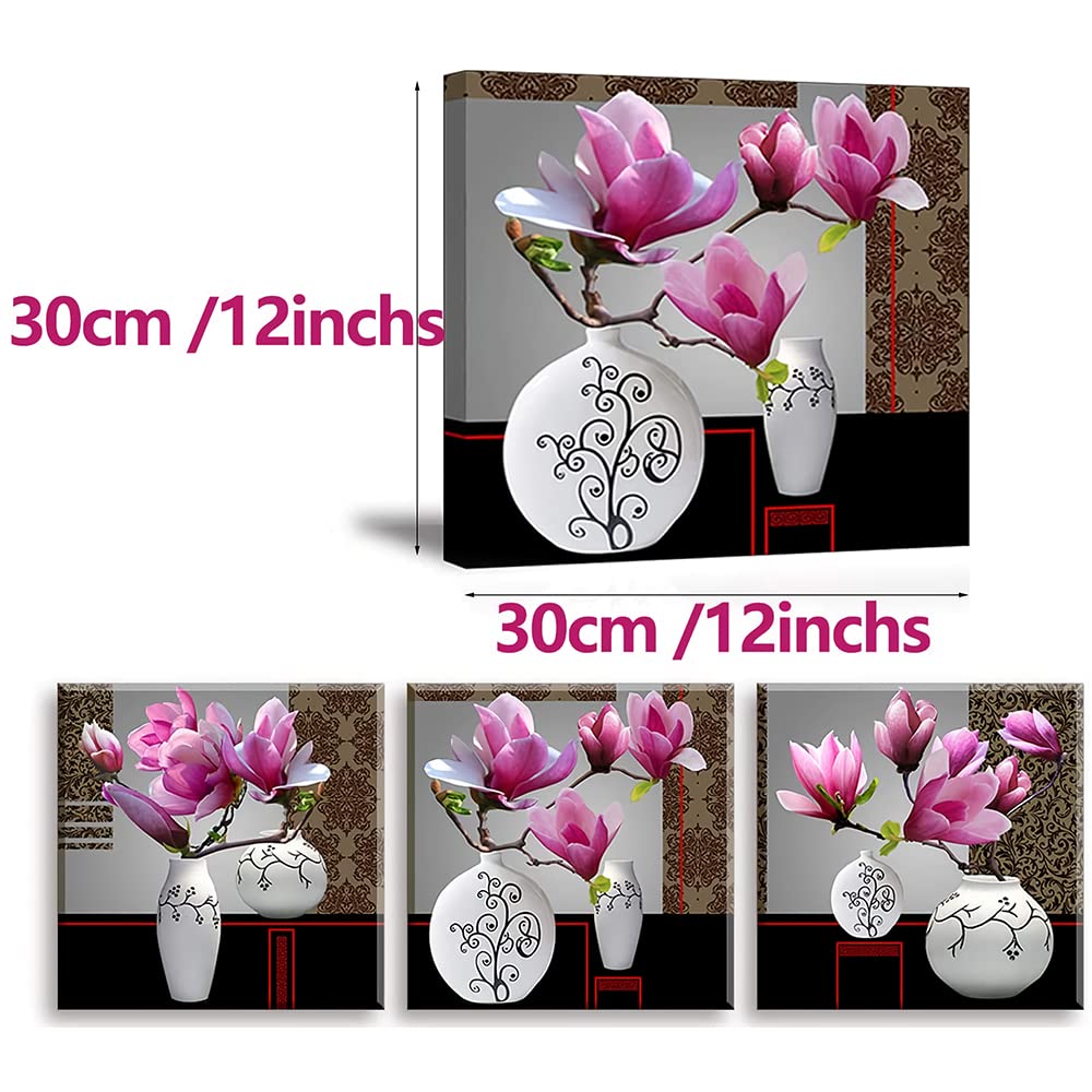 Piy Painting Eleganckie obrazy ścienne, 3 panele, elegancki obraz na płótnie z orchideą – pełne kwitnienie kwiatów, wydruki na płótnie z ramą, gotowe do powieszenia, sztuka dekoracyjna do sypialni