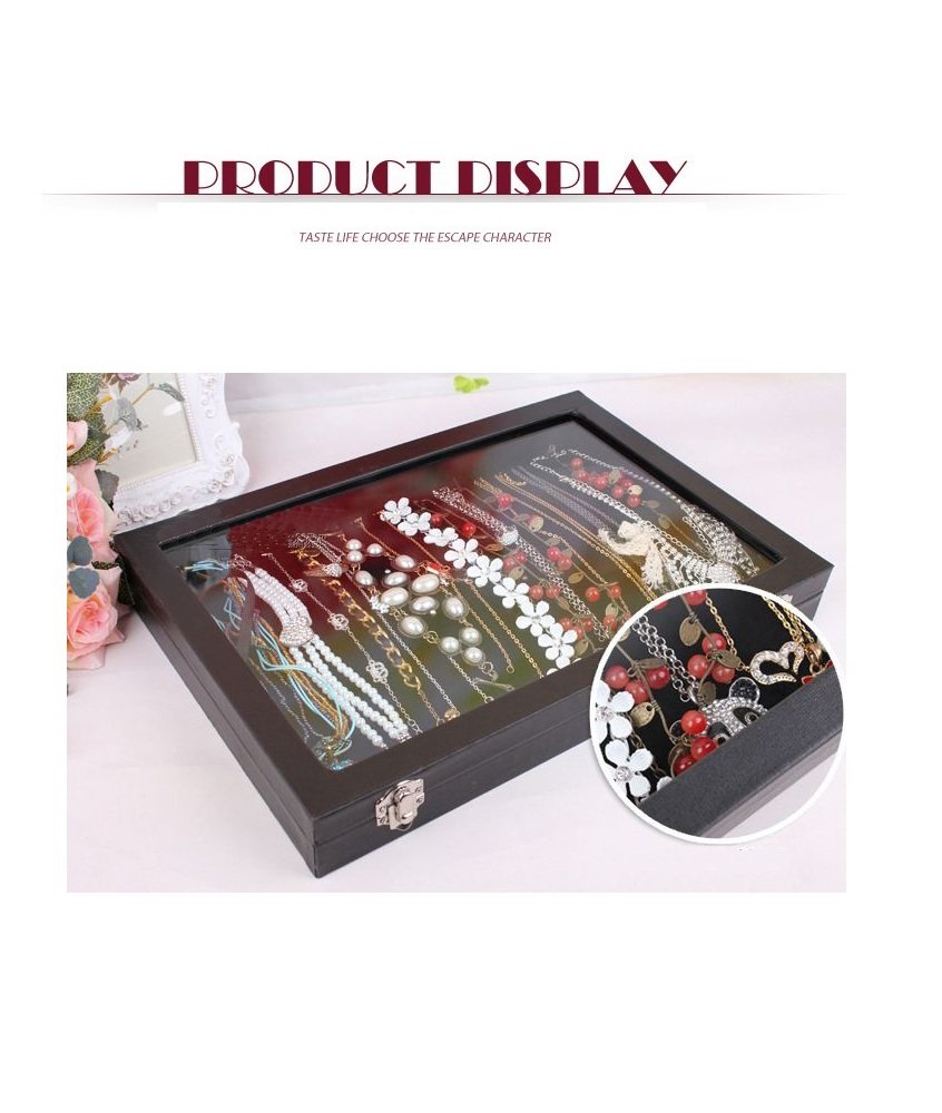Wudygirl 20 Hooks Necklace Tray Storage Box Jewelry Display Stackable