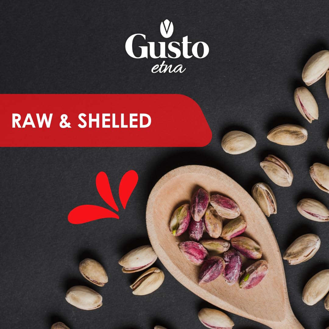 Pistachios No shell, Raw, Shelled, Unsalted, 2.2 lb (1 kg), Turkish Pistachios Raw Kernel Natural Purple Color, Gusto Etna