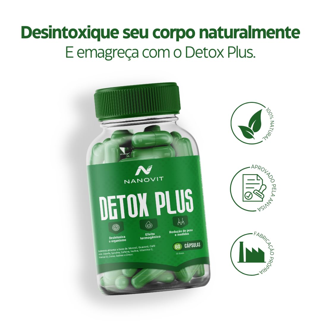 Kit 3 Nanovit Detox Plus Suplemento Termogênico 60 Cápsulas em promoção! Veja a oferta e mais achadinhos de Vitaminas & Suplementos 6 Hoje é o melhor dia para comprar Kit 3 Nanovit Detox Plus Suplemento Termogênico 60 Cápsulas com aquele preço maroto! Promoção! Aproveite a oferta! 6