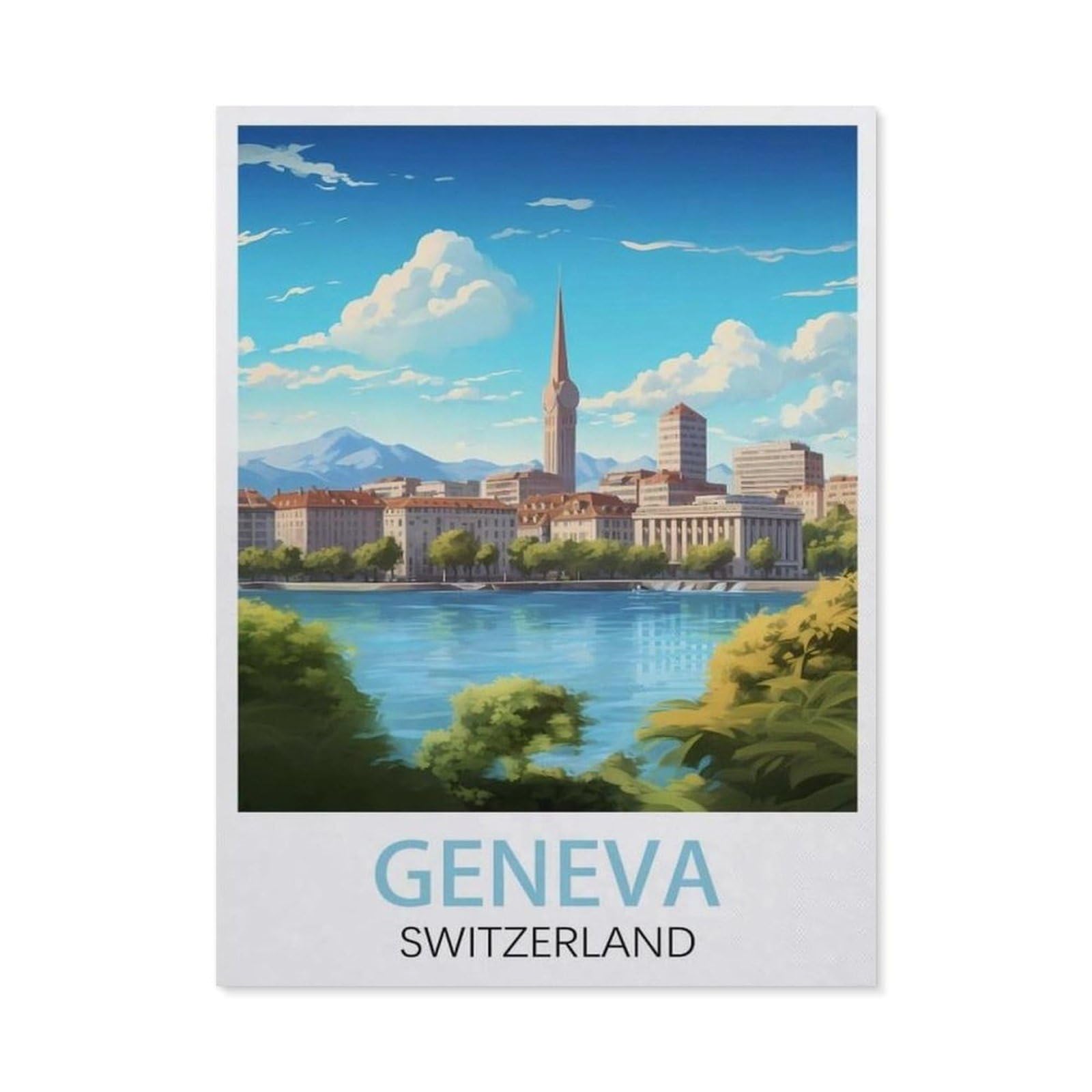 Tin Sign，Geneva Switzerland(20x30cm）