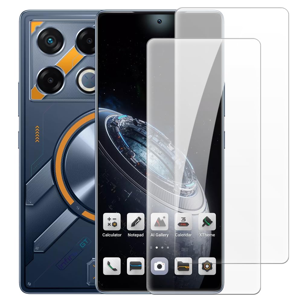 2 Pack Tempered Glass Screen Protector Set Compatible with Infinix GT 20 Pro 5G X6871, HD Clear, Anti-Scratch, Bubble-Free, Easy Installation