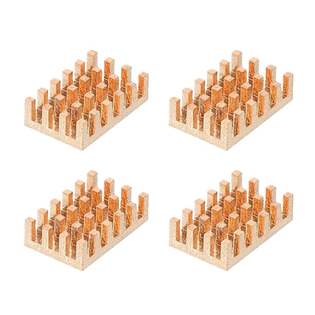 Copper Heatsink 14X9x5MM Electronic Chip IC Radiator for GPU CPU VGA RAM with 2W/mK Thermal Double Side Adhesive Tape - 4PCS