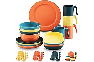 Kyraton Plastic Dishware Set: Durable Dining Essentials for 4