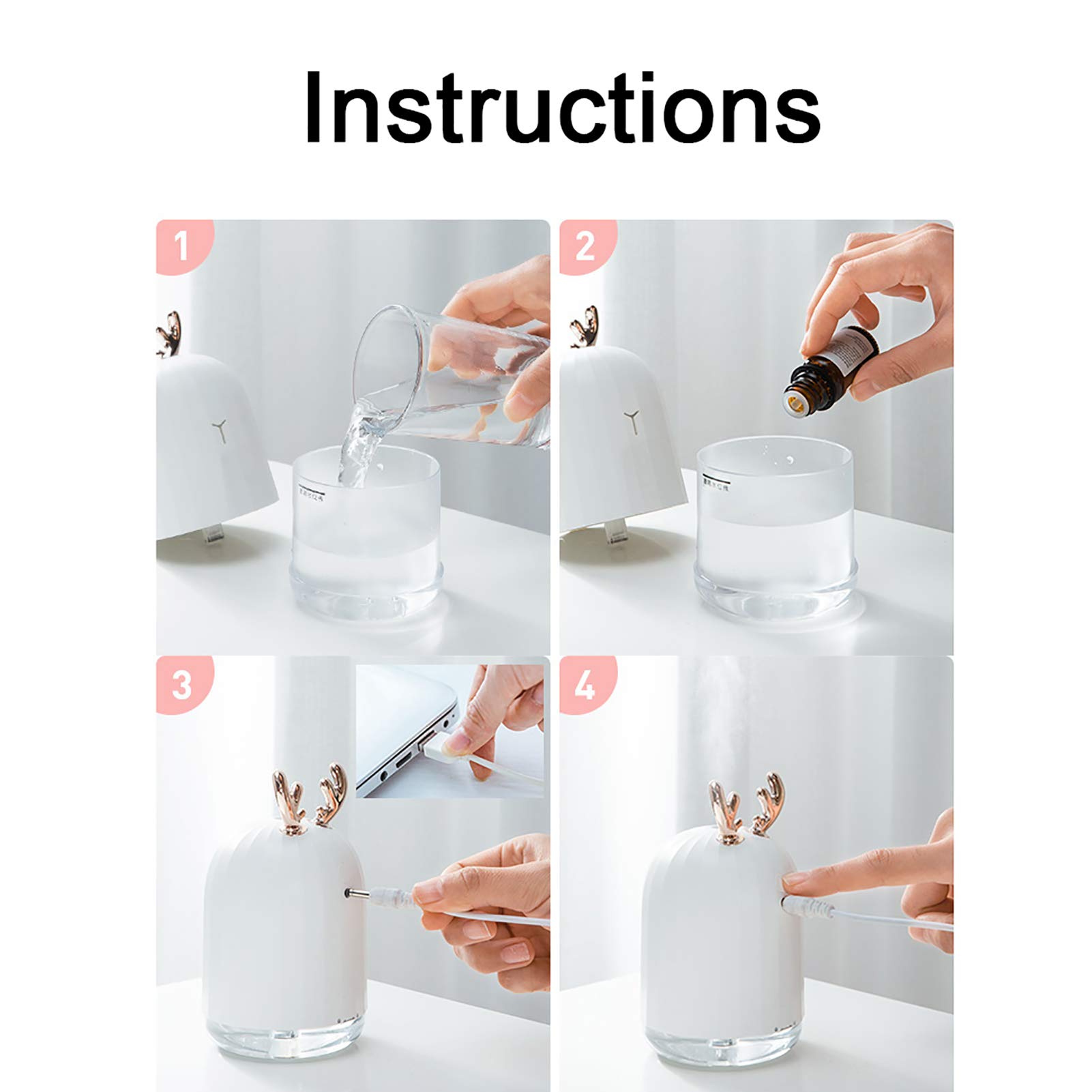 Feelme Diffusore Elettronico di Aromi Umidificatore per Oli Essenziali-Piccolo Diffusore Elettronico di Aromi Purificatore d'Aria per La Casa/Ufficio Decorazione Dell'aroma Dell'olio Essenziale