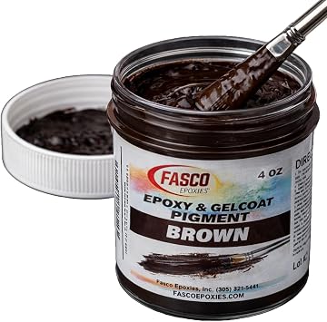 Fasco Epoxies Brown Pigment for Epoxy Resin & Gelcoat Concentrated Colorant - 4 oz