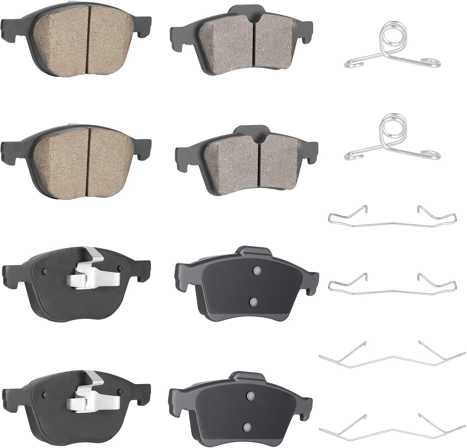 8PCS Rear and Front Ceramic Brake Pads Compatible with Ford Escape 2013-2016 for Focus 2012-2018 for Mazda 3 2005-2013(2005:From 02/11/2005)