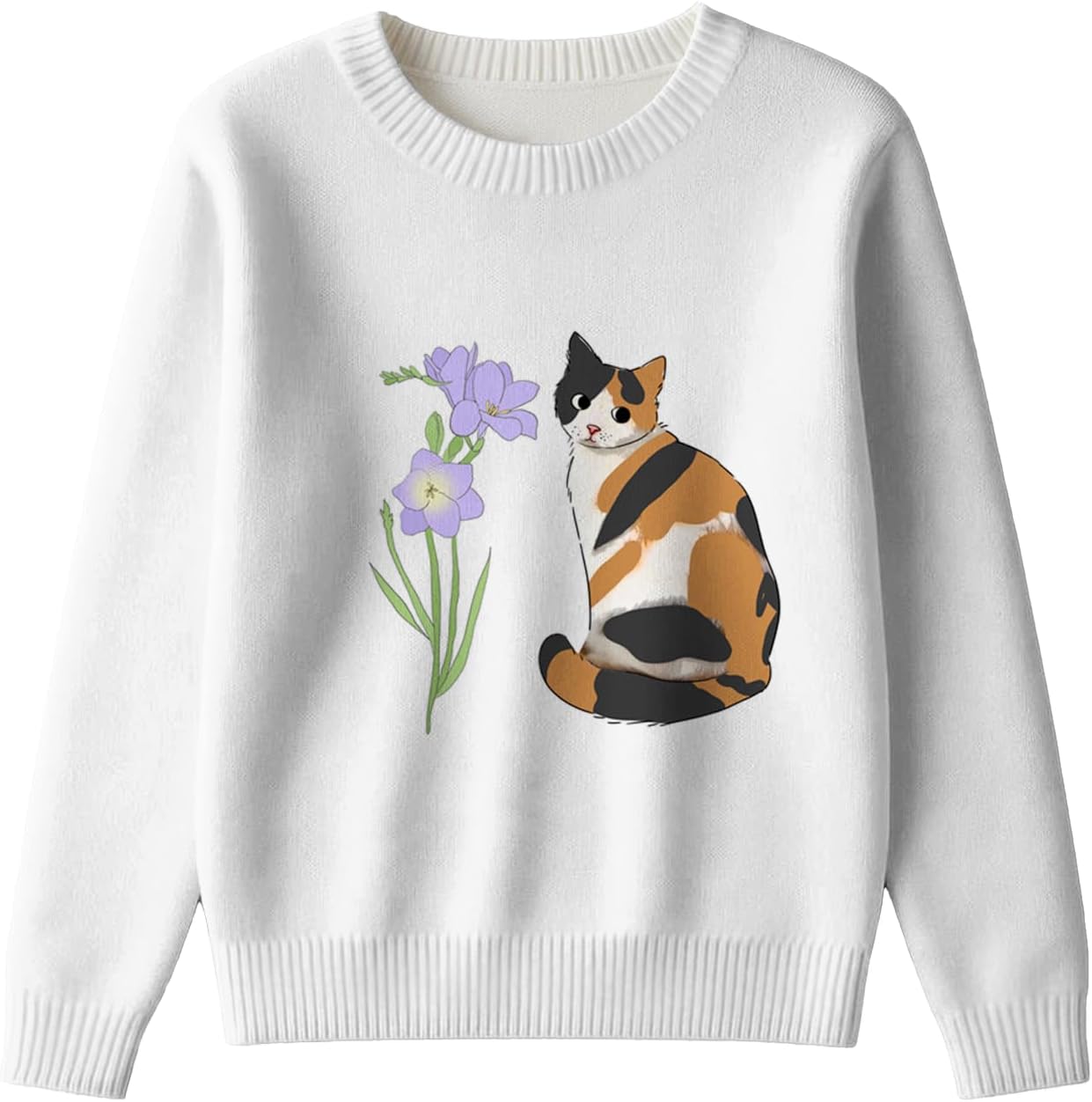 LIZALIG Womens Long Sleeve Print Pullover Sweater Round Neck Relaxed Fit Soft Comfortable Chic Fall Fashion Trendy - Image 4