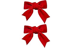 Red Velvet Ribbon Bow Hair Clip for Christmas