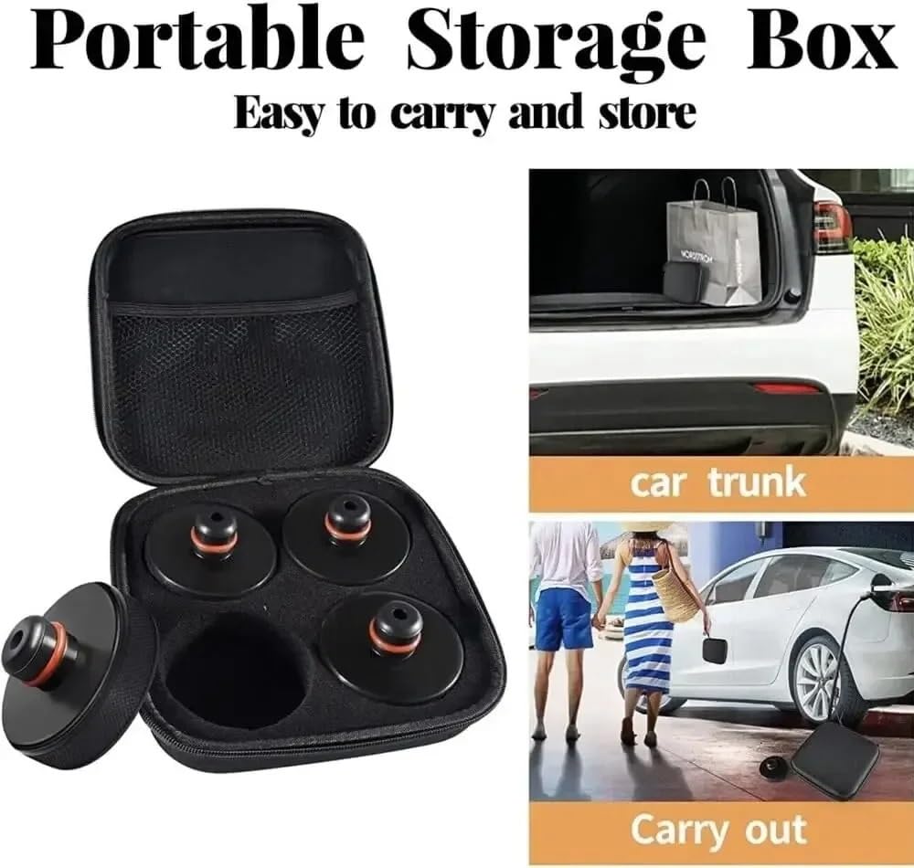 lewarek stojący Gumowy podnośnik samochodowy Adapter narzędzia Podwozie z futerałem do przechowywania Nadaje się do akcesoriów samochodowych podnośników manewrowych(Best 4pcs with Box)