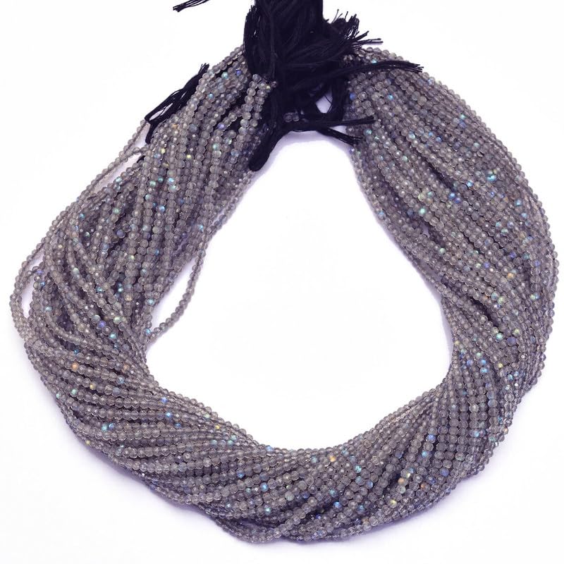 Labradorite perles facettées 3mm de feu bleu naturel pour des bijoux chargés d'âme