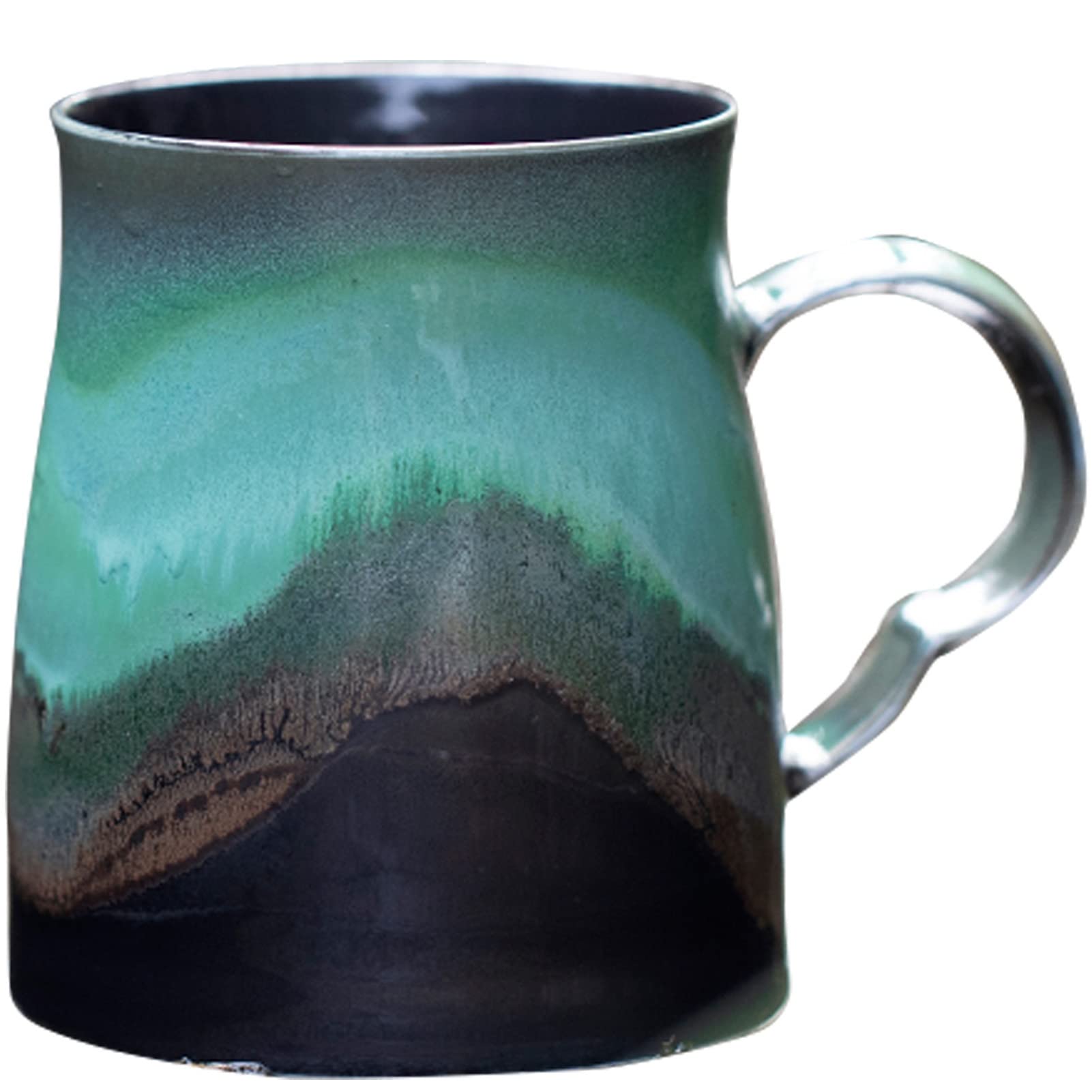 Ceramiczny kubek do kawy o pojemności 15 uncji do biura i domu, niebieski piec ze zmienioną glazurą porcelanowy prezent na urodziny/Boże Narodzenie/Walentynki - 8 x 9 x 10,5 cm