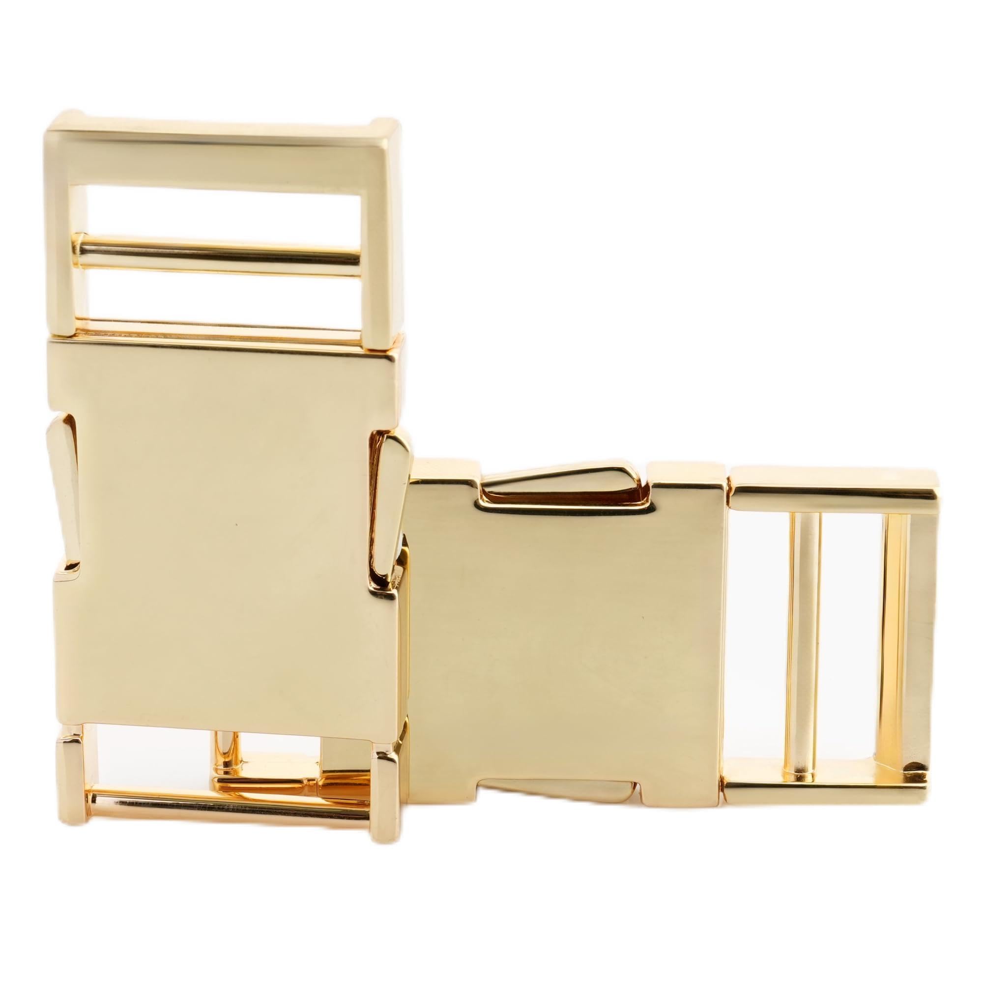 CRAFTMEMORE Metal Quick Side Release Buckle Quality Webbing Bag Clip Flat Lock Belt Strap Backpacks Collar Pack of 1 Buckle